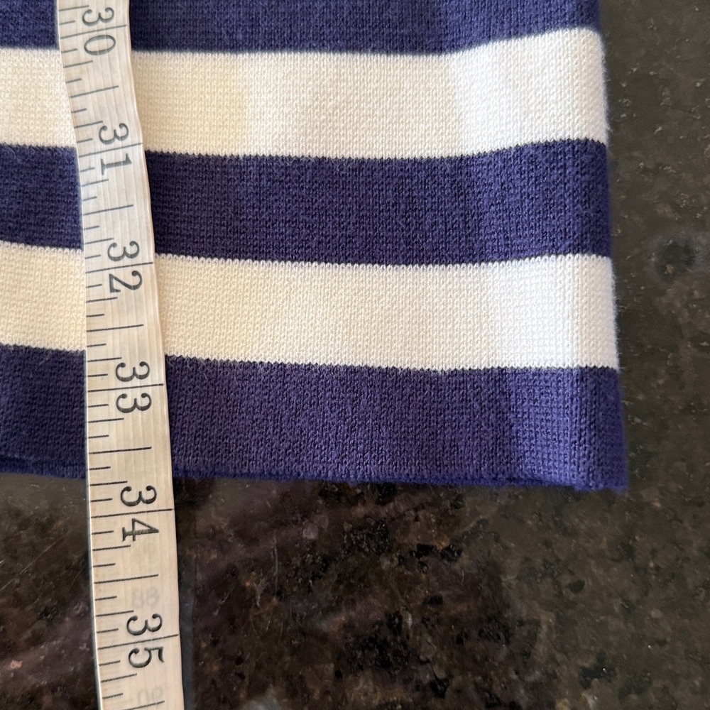 Cynthia Rowley Navy/White Nautical Stripe Short Sleeve Polo Sweater Dress Medium - Picture 9 of 12